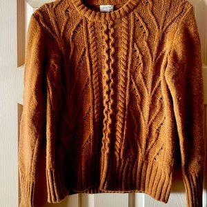J Crew Cable Knit Tan Sweater